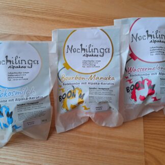 Badebombe mit Alpaka-Keratin, diverse Düfte 90g